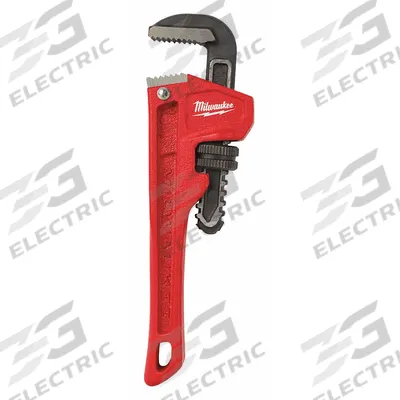MILWAUKEE Pipe Wrench: Cast Iron, 3/4 in Jaw Capacity, Serrated, 6 in Overall Lg - Straight Pipe Wrenches