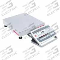 OHAUS Industrial Bench Scale: 12 in x 12 in, IP67/IP68, Front-Mounted, 100 lb Wt Capacity - Imperial (MPN D52XW50WQR5). Key specifications — attr1341383: Wi-Fi®; attr1341384: 0.005 lb/2 g; attr1341400: OHAUS; attr1383935: Stainless Steel.
