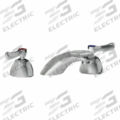 CHICAGO FAUCETS Low Arc Bathroom Faucet: 404, Cast Brass, Polished Chrome Finish - Widespread Handle Bathroom Faucets