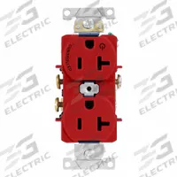 LEVITON Plugs and Receptacles: Duplex, 5-20, Red, 125V AC, 20 A, 2 Pole / 3 Wire (MPN 5362-S1R)