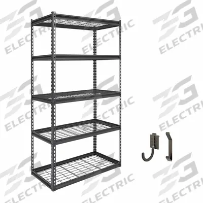 APPROVED VENDOR Metal Shelving: Standalone, Industrial, 36 in x 18 in, 72 in Overall Ht - Heavy-Duty V-Stud Open Metal Shelving Starters & Add-Ons