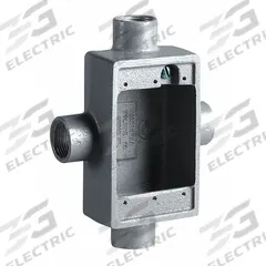 HUBBELL KILLARK Device Box: Iron, Rectangular, 1 Gangs, 3/4 in Hub Size, 18 cu in Capacity, Gray (MPN FSX-2M). Key specifications — Color: Gray; Brand: HUBBELL KILLARK.