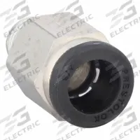 PARKER Push-Fit Fitting: 3/8 in OD x 1/8 in Pipe Size, Push-to-Connect x MNPTF, Brass, Silver (MPN W68PLP-6-2). Key specifications — Brand: PARKER.