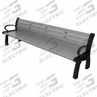 ULTRASITE Heritage Outdoor Bench: Heritage, 96 in Overall Lg, 30 in Overall Ht, Gray, Black (MPN PB 8GRABFHER). Key specifications — Manufacturer Part Number: PB 8GRABFHER; Brand: ULTRASITE; Frame Color: Black; Product Type: Outdoor Bench; Seat Color: Gray; Series: Heritage.