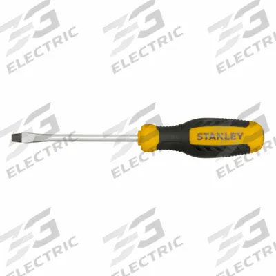 STANLEY Screwdriver: Chrome Vanadium Steel, 1/4 in Tip Size, Long Lg, 8 in Overall Lg - Fastener-Holding Slotted Screwdrivers