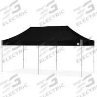 E-Z UP Canopy Tent: 20 ft Overall Lg, 10 ft Overall Wd, 11 3/8 ft Overall Ht, Anodized, Aluminum (MPN EC3ALU20KFALTBK). Key specifications — Brand: E-Z UP; Frame Color: Gray; Includes: Fabric Top; Leg Adjustability: Adjustable Legs; Panel Color: Black; Panel Material: Polyester.