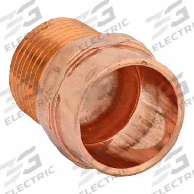NIBCO Sweat Fitting Adapter: 1/2 in CTS x 3/8 in Pipe, Cup x MNPT - Wrot Copper Tube Fittings