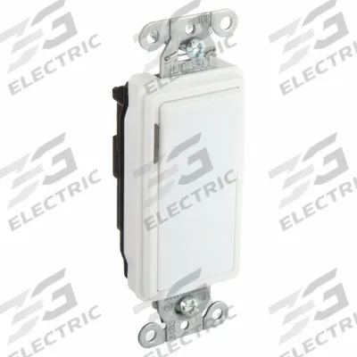 HUBBELL Wall Switch: Rocker Switch, Single Pole, Maintained, White, 120/277V AC - Rocker Wall Switches
