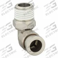 SMC Push-Fit Elbow Fitting: 8 mm OD x 1/4 in OD Size, Push-to-Connect x BSPT, Stainless Steel (MPN KQG2L08-02S). Key specifications — Brand: SMC; Thread Size A: 1/4".