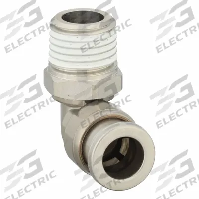 SMC Push-Fit Elbow Fitting: 8 mm OD x 1/4 in OD Size, Push-to-Connect x BSPT - Stainless Steel Tube Fittings