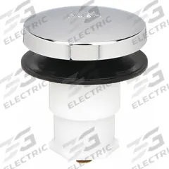 WATCO Drain Stopper: ABS, Chrome-Plated, 2 in Overall Dia, Toe Touch, 2 in Fits Drain Size (MPN 38410-CP). Key specifications — Color: Silver; Includes: Foot Actuated Stopper; Material: ABS.