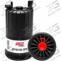 BALDWIN FILTERS Fuel/Water Separator Spin-on: Spin-On, 9 1/16 in Overall Lg, 4 11/16 in Outside Dia (MPN BF46160-SPS). Key specifications — attr434022: BALDWIN FILTERS; attr427730: Cellulose; attr427731: Sensor; attr1017112: Trucks; attr1017113: El Dorado.