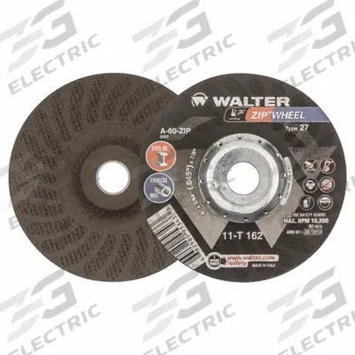WALTER SURFACE TECHNOLOGIES Depressed Center Cut-Off Wheel: Type 27, 6" x 3/64" x 7/8", 60 Grit - General Purpose Cut-Off Wheels for Carbon & Stainless Steel