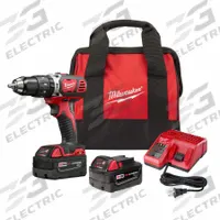 MILWAUKEE Hammer Drill Kit: 18V DC, Gen Purpose, 1/2 in Chuck, 5/8 in Concrete Capacity, 2 Speeds (MPN 2607-22CT). Key specifications — attr1256163: 2; attr1256171: (2) 1.5 Ah; attr1256172: No; attr1256187: 22.