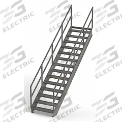 APPROVED VENDOR Portable Stairs: 11.8 ft Overall Ht, Steel, 500 lb Load Capacity, Serrated, 14 Steps (MPN IS105-36). Key specifications — Color: Gray; Brand: APPROVED VENDOR.