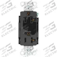 BRYANT Receptacle: Decorator Duplex, 5-20, Black, 125V AC, 20 A, 2 Pole / 3 Wire (MPN DRS20BLK)