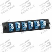 FIBERTRONICS Fiber Optic Adapter Plate: Single Mode, OS2, 12 Fiber Ports, LC, UPC, Duplex, Blue, LGX (MPN LGX-LCDX-6B). Key specifications — Brand: FIBERTRONICS; Connector Type: LC; Port Configuration: Duplex; Color: Blue; Contact Type Finish: UPC.