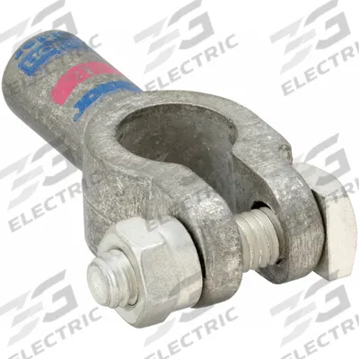 FUSION Battery Terminal: Straight, Solder, 1 ga, 2 ga, Purple Color, Negative - Straight Alignment