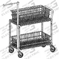 APPROVED VENDOR Wire Shelf Utility Cart: 300 lb, 2 Shelf, 36 in L x 18 in W x 41 in H Dim, Silver (MPN VSC-183C). Key specifications — Caster/Wheel Configuration: (2) Swivel; Finish: Chrome; Brand: APPROVED VENDOR.