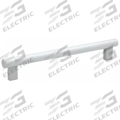 ELESA Pull Handle: Threaded Holes, Aluminum, White, M8 Screw Size, 1.18 in - Standard Pull Handles