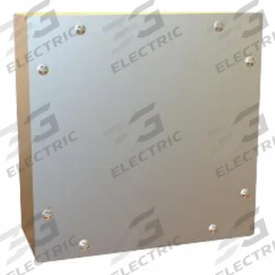 HAMMOND Enclosure: 304 Stainless Steel, 16 in x 16 in x 8 in, NEMA 12/3/4X, Solid Cover - Stainless Steel Enclosures