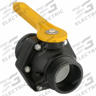 BANJO Manual Two-Way Ball Valve: 3 in, Polypropylene, Straight, MNPT x Male Camlock - Polypropylene Ball Valves