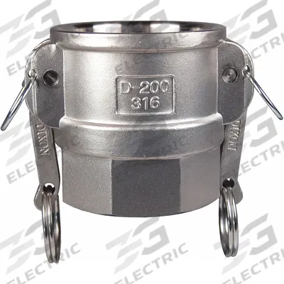 DIXON VALVE & COUPLING Cam and Groove Coupling: 1/2 in Coupling Size, 1/2 in -14 Thread Size - Type D Stainless Steel Cam & Groove Fittings
