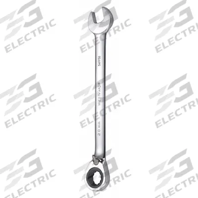 WESTWARD Combination Wrench: Alloy Steel, Chrome, 20 mm Head Size, 11 3/8 in Overall Lg - Metric 12-Point Ratcheting Combination Wrenches