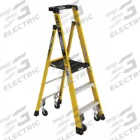 WERNER Podium Stepladder: 5 ft Ladder Size, Fiberglass, 375 lb Load Capacity, 29 lb Wt (MPN PD7303-4C). Key specifications — Brand: WERNER; Included Features: Casters.