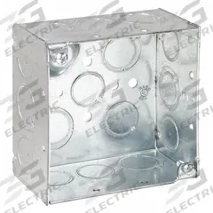 RACO Electrical Box: Steel, Steel - 4" x 4" Square Box Material & Nominal Size, Square, 2 Gangs (MPN 232). Key specifications — Brand: RACO; Bracket Style: Without Bracket; Clamp Style: Without Clamps.