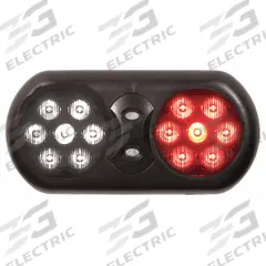CODE 3 Visor Flip Light: LED, Red/White, 11 in Overall Lg, 5 3/8 in Overall Ht, 11 in Overall Wd (MPN VFP36CRW). Key specifications — Electrical Connection: Lighter Plug; Brand: CODE 3; Lighting Technology: LED; Mount Type: Velcro Strap; Number of Flash Patterns: 25; Operating Voltage: 12V DC.