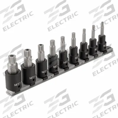 TEKTON Impact Bit Socket Set: Metric, 1/2 in Drive Size, 9 Pieces - Multi-Tip Shape Impact Bit Socket Sets