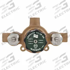 LEONARD VALVE Thermostatic Mixing Valve: 3/4 in Inlet Connection Size, 3/4 in Outlet Connection Size (MPN LV-981A-LF-BDT-RF). Key specifications — attr1037830: Top/Bottom Supply/Outlet Connections; attr1037827: LEONARD VALVE.