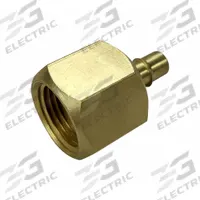 MEM-CO Barbed Fitting Adapter: 1/8 in Pipe x 1/8 in ID Size, FNPT x Barbed, Brass, Beaded Barb (MPN 1/8FB3). Key specifications — Brand: MEM-CO.