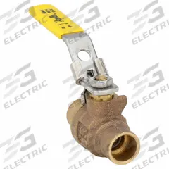 APOLLO Manual Two-Way Ball Valve: 1/2 in, Bronze, Straight, Sweat x Sweat, Full Port, Two-Piece (MPN 77C20327A). Key specifications — Brand: APOLLO; Handle: Locking Lever.