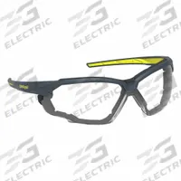 HEXARMOR Safety Glasses: Clear Lens Color, Half-Frame, Anti-Fog/Hard Coat/TruShield®, NX1G Series (MPN 11-32006-02). Key specifications — Series: NX1G; Lens Color: Clear; Frame Color: Charcoal/High-Visibility Yellow; Brand: HEXARMOR.