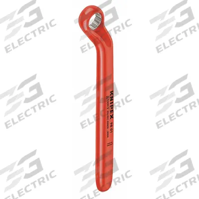 KNIPEX Box End Wrench: Chrome, 16 mm Head Size, 8 in Overall Lg, Offset - Metric, Single End, 12-Point, Box End Wrenches