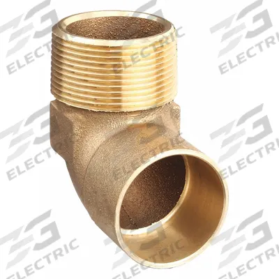 NIBCO Sweat Fitting Elbow: 1 1/4 in CTS x 1 1/4 in Pipe, Cup x MNPT, Bronze (MPN 7074LF-114) - Low-Lead Cast Copper & Bronze Tube Fittings