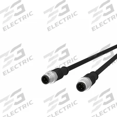 METZ CONNECT Sensor Cable: M12 Female Straight X M12 Female Straight, 4 Pins, Black - Double-Ended Cordsets with PUR Jacket for Twisting Applications