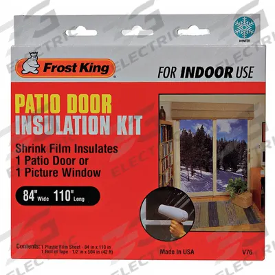 FROST KING Window Insulation Kit: 7 ft Overall Lg, 9.2 ft Overall Wd, Plastic Film - Polyolefin Shrink and Seal Window Kit