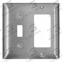 LEVITON Wall Plate: Toggle, 2 Gang, Std Size (MPN SS126-40). Key specifications — Brand: LEVITON; Material: Stainless Steel.