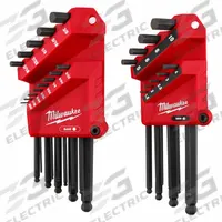 MILWAUKEE Hex Key Set: 16 or More Pieces, L, Metric and SAE, Single Ball End, Long, 22 Pieces (MPN 48-22-2187). Key specifications — attr1205554: MILWAUKEE; attr1205568: Black Oxide; attr1293176: 16 or More Pieces.