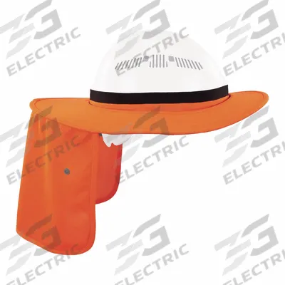 CHILL-ITS BY ERGODYNE Hard Hat with Sun Shade: Orange, Silicone - Hard Hat Visors with Neck Shades