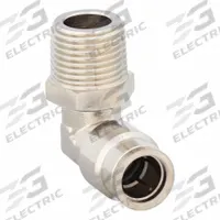 APPROVED VENDOR Push-Fit Elbow Fitting: 3/8 in OD x 3/8 in Pipe Size, Push-to-Connect x MNPT, Brass (MPN 22FR89). Key specifications — Brand: APPROVED VENDOR; Thread Size A: 3/8"-18.
