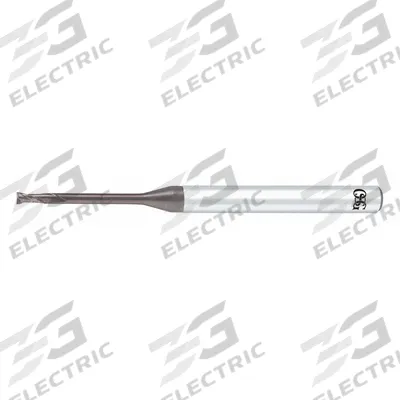 OSG Corner Radius End Mill: Carbide, WXS Coated, 2 Flute, 2.5 mm Mill Dia, 2.2 mm LOC - Pencil-Neck Carbide Corner-Radius End Mills for Hardened Materials