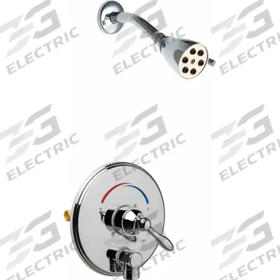 CHICAGO FAUCETS Shower Faucet: SH-TP, 2.5 gpm Fixed Showerhead Flow Rate, Plastic - Shower Faucets with Fixed Showerheads