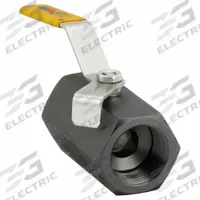 APPROVED VENDOR Manual Two-Way Ball Valve: 1 1/4 in, Carbon Steel, Straight, FNPT x FNPT, One-Piece (MPN 08Q011N05114S4). Key specifications — Brand: APPROVED VENDOR; Handle: Locking Lever.
