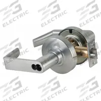 SCHLAGE Door Lockset: Storeroom Lever Locksets, Chrome, ADA Compliant (MPN ND96JD RHO 626). Key specifications — Ligature Resistance: Not Ligature-Resistant; Brand: SCHLAGE; Lockset Function ANSI Code: F86; Visual Indicator Message: No Message; Lockset Style: ND Rhodes; ADA Compliant: Yes; Finish: Satin Chromium-Plated : Cast Zinc.
