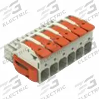 WAGO Lever Wire Connector: 6 Port, 18 AWG – 4 AWG Solid Wire Size Range, 66 A, 600 V, 832 Series (MPN 832-1106/037-000). Key specifications — Brand: WAGO; Product Type: Female Pluggable Lever; Series: 832.