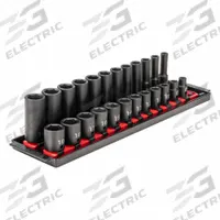 TEKTON Impact Socket Set: 3/8 in Drive Size, Small Set (0-50 pieces) Set Size, 24 Pieces, Metric (MPN SID91209). Key specifications — attr1204251: TEKTON; attr1215453: 3/8 in; attr1215454: 8 mm to 19 mm; attr1224229: Friction.